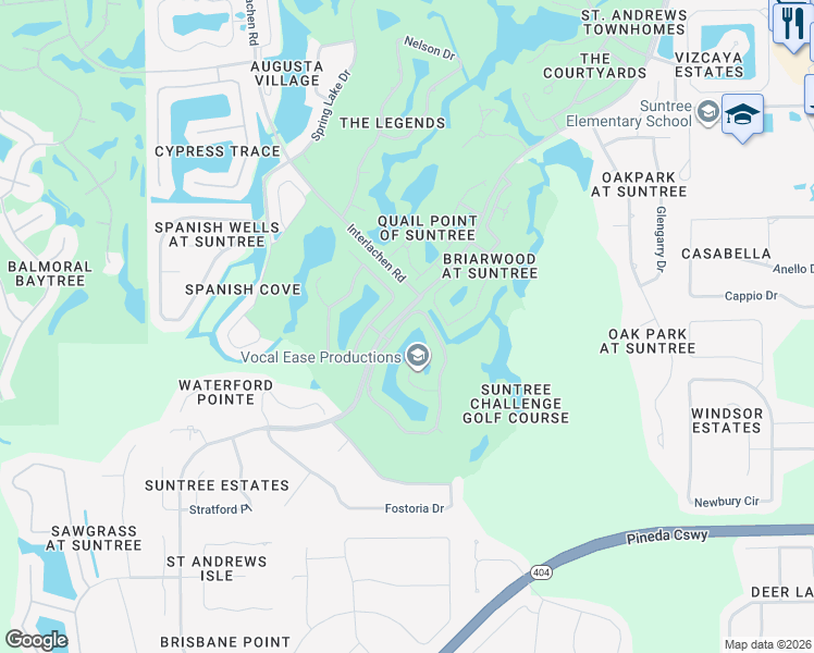 map of restaurants, bars, coffee shops, grocery stores, and more near 925 Wildwood Drive in Melbourne