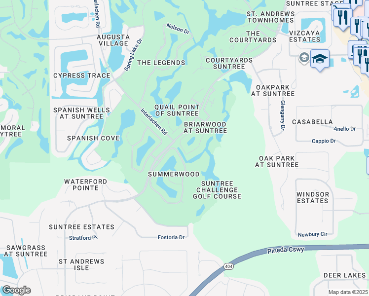 map of restaurants, bars, coffee shops, grocery stores, and more near 719 Kenwood Circle in Melbourne