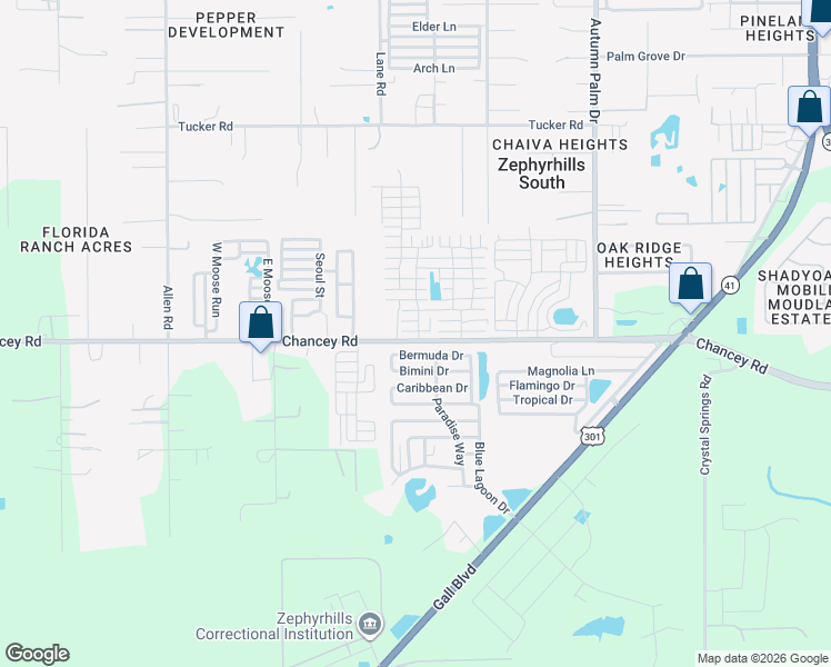 map of restaurants, bars, coffee shops, grocery stores, and more near 37520 Alexis Street in Zephyrhills
