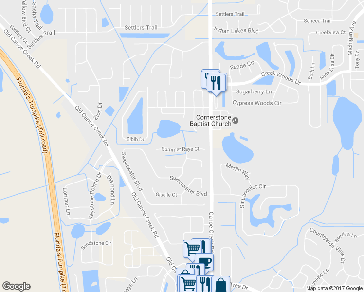 map of restaurants, bars, coffee shops, grocery stores, and more near 2218 Summer Raye Court in Saint Cloud