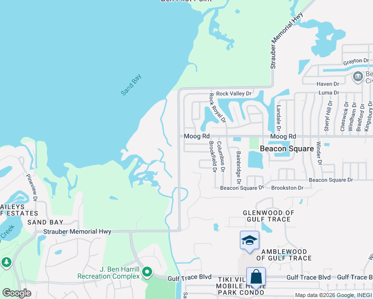 map of restaurants, bars, coffee shops, grocery stores, and more near 3019 Palamore Drive in Holiday