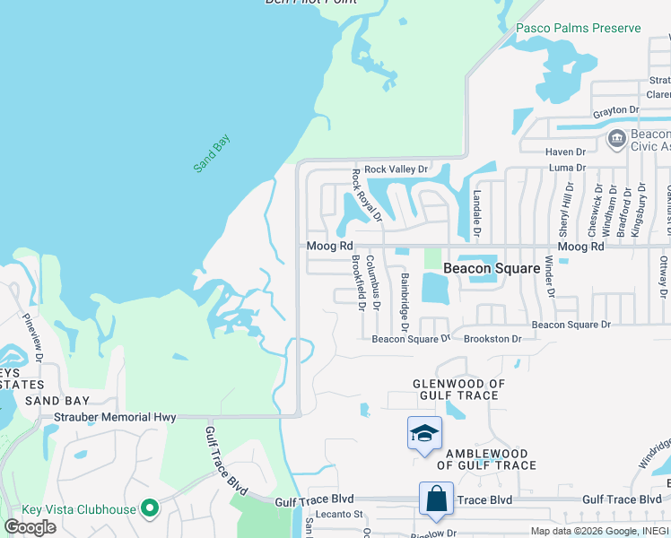 map of restaurants, bars, coffee shops, grocery stores, and more near 3103 Lloyd Drive in Holiday