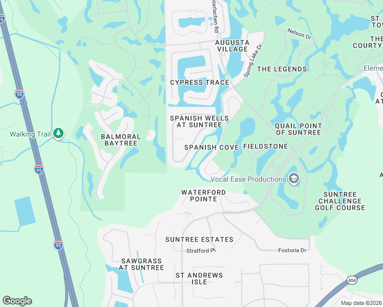 map of restaurants, bars, coffee shops, grocery stores, and more near 1024 Spanish Wells Drive in Melbourne