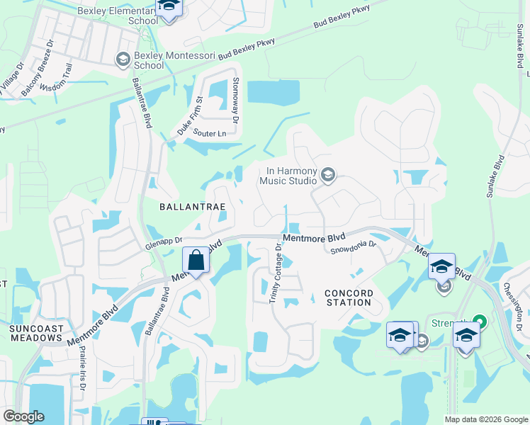 map of restaurants, bars, coffee shops, grocery stores, and more near 3538 Lefays Point in Land O' Lakes