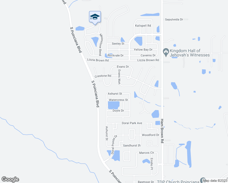 map of restaurants, bars, coffee shops, grocery stores, and more near 4794 Ashurst Street in Kissimmee