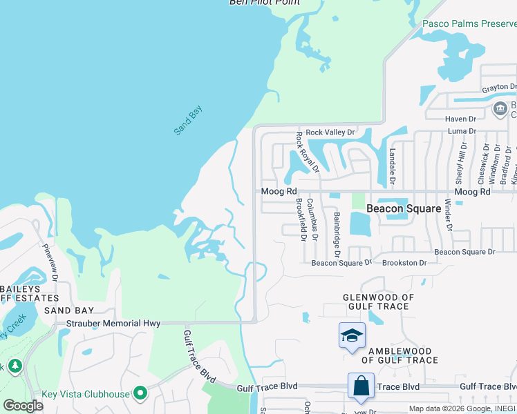 map of restaurants, bars, coffee shops, grocery stores, and more near 3019 Palamore Drive in Holiday