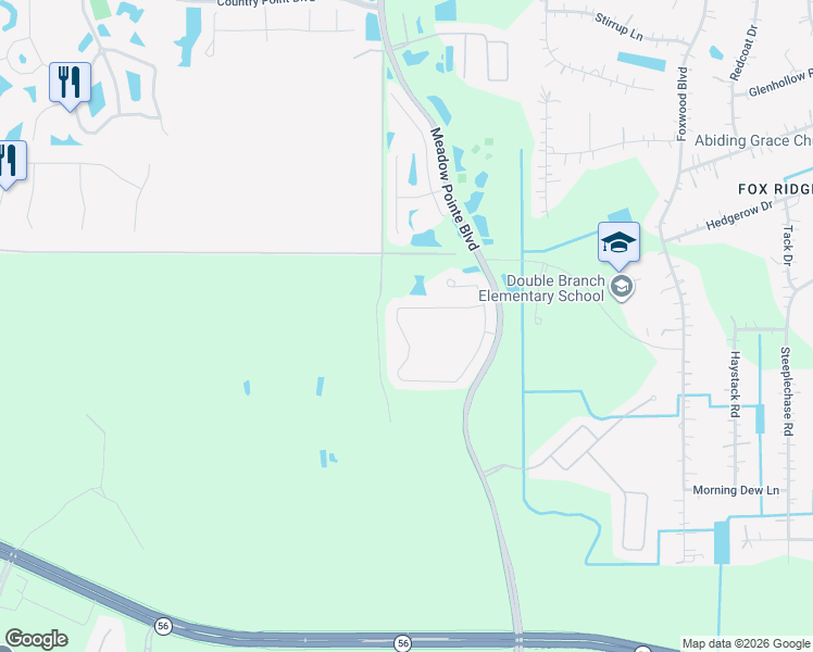 map of restaurants, bars, coffee shops, grocery stores, and more near 3532 Fortingale Drive in Wesley Chapel