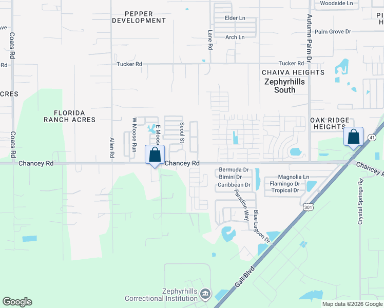 map of restaurants, bars, coffee shops, grocery stores, and more near 3531 Glenhaven Circle in Zephyrhills