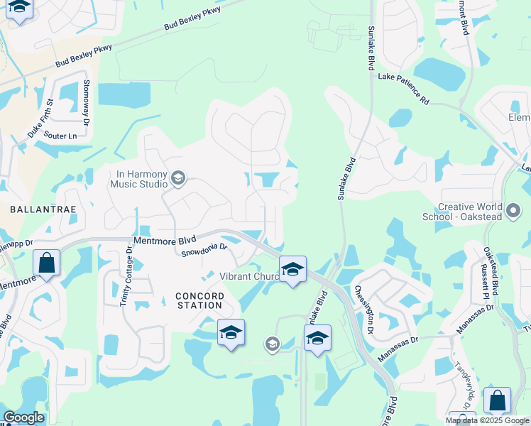 map of restaurants, bars, coffee shops, grocery stores, and more near 3533 Marmalade Court in Land O' Lakes