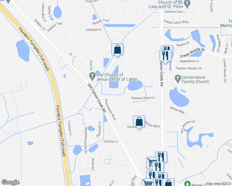 map of restaurants, bars, coffee shops, grocery stores, and more near 2965 Elbib Drive in Saint Cloud