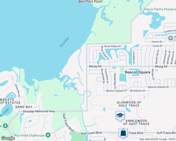 map of restaurants, bars, coffee shops, grocery stores, and more near 3433 Richboro Drive in Holiday