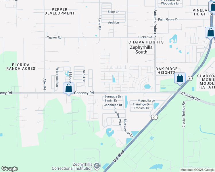 map of restaurants, bars, coffee shops, grocery stores, and more near 37520 Alexis Street in Zephyrhills