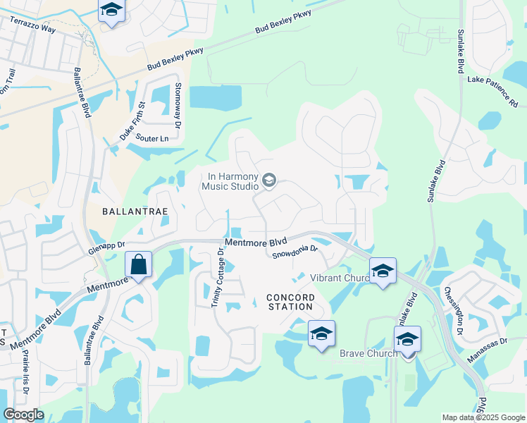 map of restaurants, bars, coffee shops, grocery stores, and more near 18302 Scunthorpe Lane in Land O' Lakes