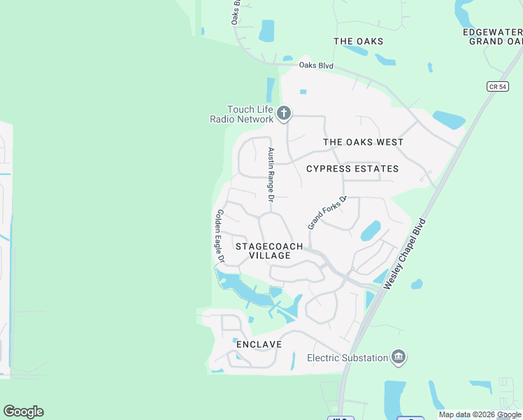 map of restaurants, bars, coffee shops, grocery stores, and more near 3541 Mossy Oak Circle in Land O' Lakes