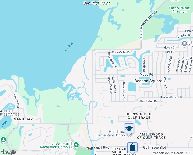 map of restaurants, bars, coffee shops, grocery stores, and more near 3019 Palamore Drive in Holiday