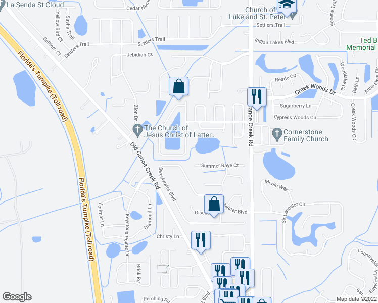 map of restaurants, bars, coffee shops, grocery stores, and more near 2949 Elbib Drive in St. Cloud