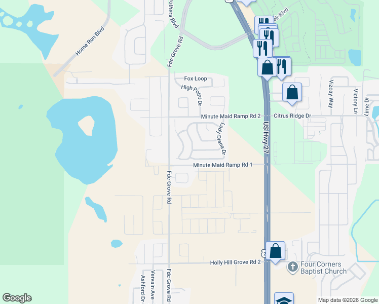 map of restaurants, bars, coffee shops, grocery stores, and more near 716 Prince Charles Drive in Davenport