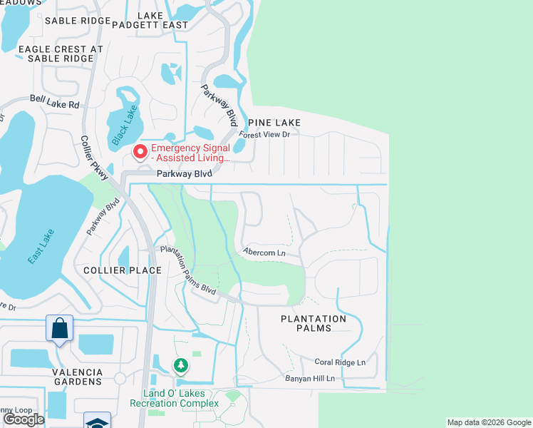 map of restaurants, bars, coffee shops, grocery stores, and more near 3602 Munnings Knoll in Land O' Lakes