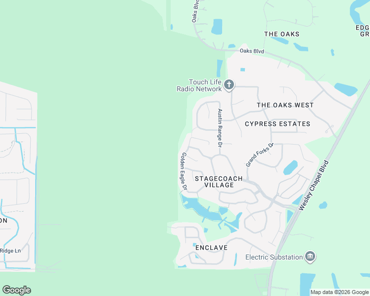 map of restaurants, bars, coffee shops, grocery stores, and more near 3611 Golden Eagle Drive in Land O' Lakes