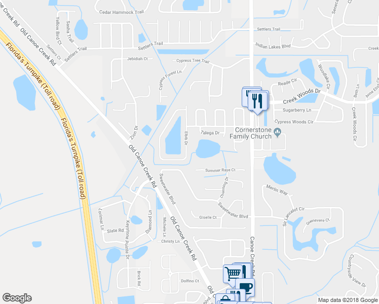 map of restaurants, bars, coffee shops, grocery stores, and more near 2945 Elbib Drive in Saint Cloud