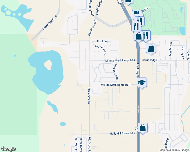 map of restaurants, bars, coffee shops, grocery stores, and more near 309 Sir Phillips Drive in Davenport