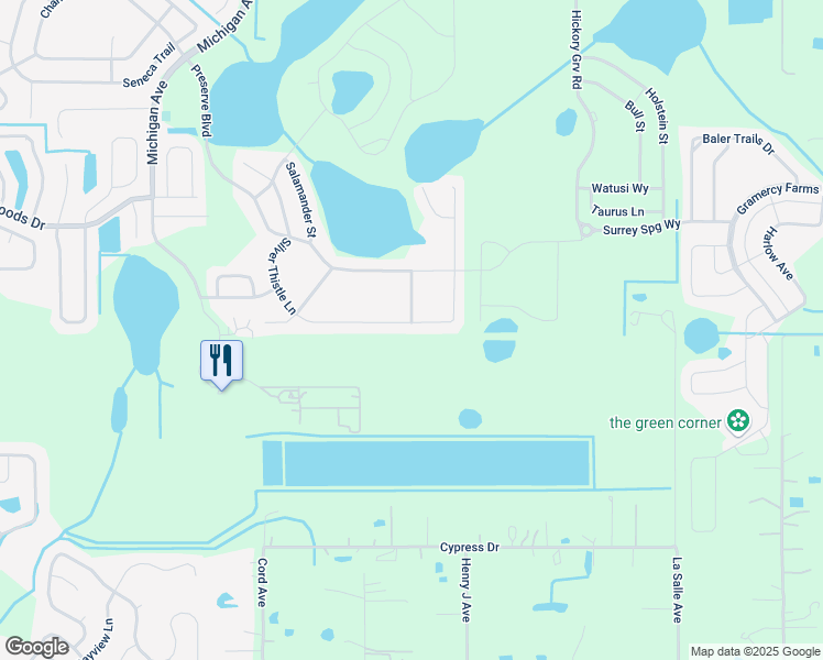 map of restaurants, bars, coffee shops, grocery stores, and more near 5441 Silver Thistle Lane in St. Cloud