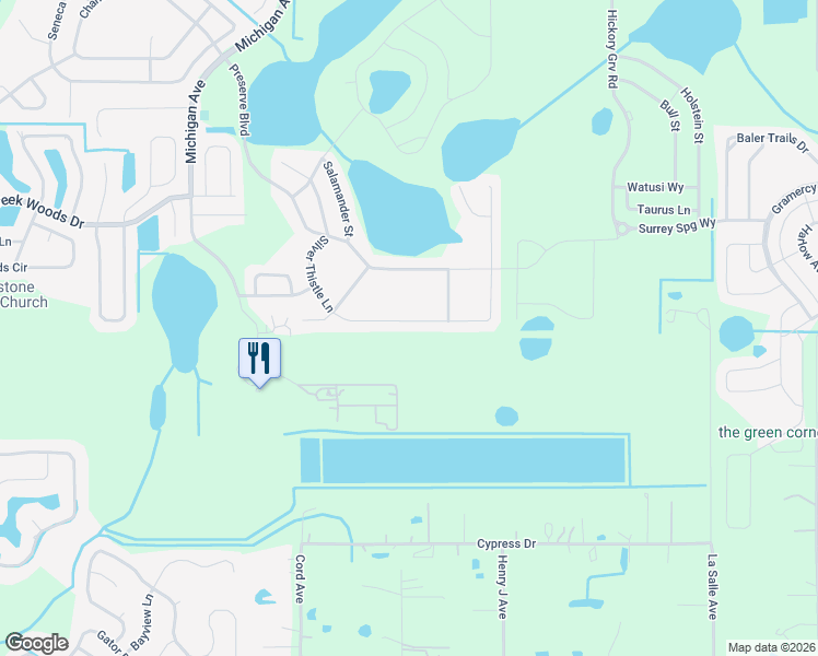 map of restaurants, bars, coffee shops, grocery stores, and more near 5341 Silver Thistle Lane in St. Cloud