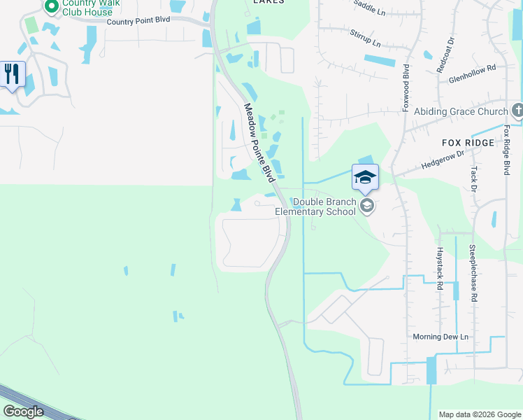 map of restaurants, bars, coffee shops, grocery stores, and more near 3646 Juneberry Drive in Wesley Chapel