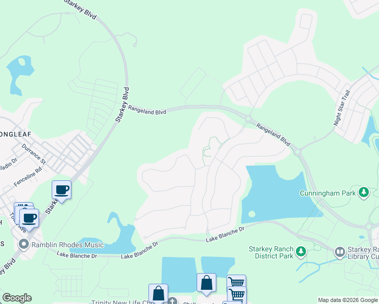 map of restaurants, bars, coffee shops, grocery stores, and more near 11071 Calluna Drive in Odessa