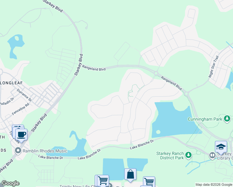 map of restaurants, bars, coffee shops, grocery stores, and more near 11071 Calluna Drive in Odessa