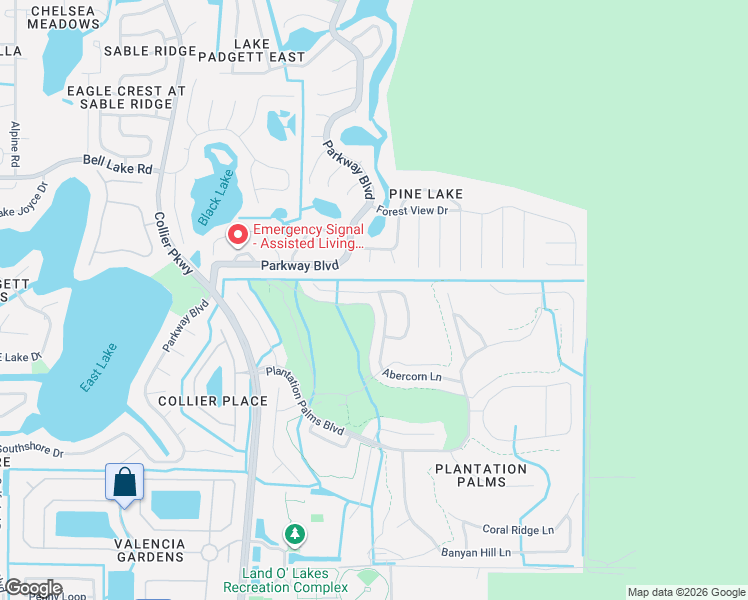 map of restaurants, bars, coffee shops, grocery stores, and more near 23241 Abercorn Lane in Land O' Lakes