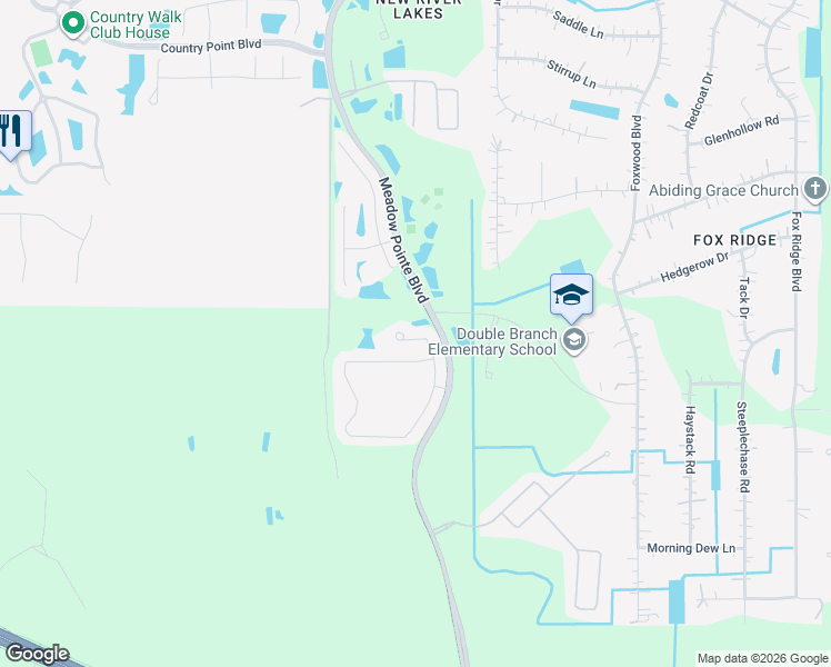 map of restaurants, bars, coffee shops, grocery stores, and more near 3646 Juneberry Dr in Wesley Chapel