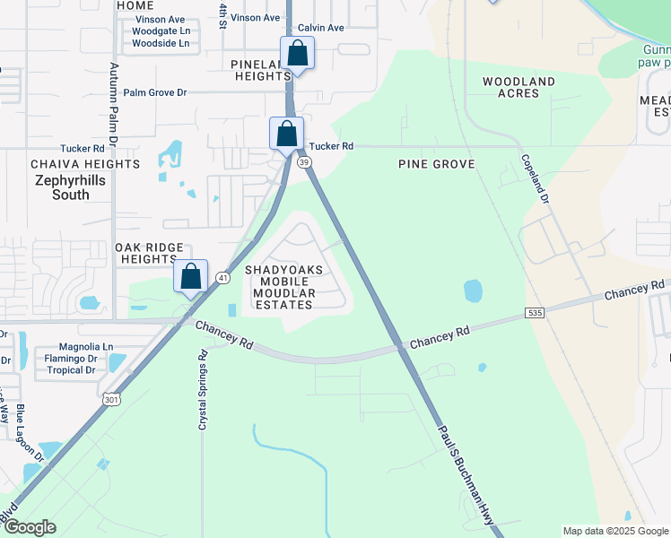 map of restaurants, bars, coffee shops, grocery stores, and more near 3626 Castle Dr in Zephyrhills
