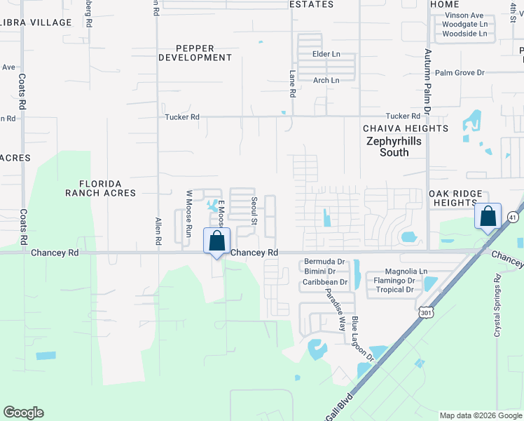 map of restaurants, bars, coffee shops, grocery stores, and more near 3631 Glenhaven Circle in Zephyrhills