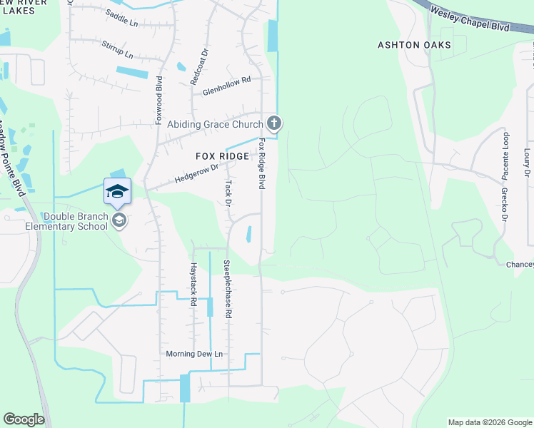 map of restaurants, bars, coffee shops, grocery stores, and more near 3648 Fox Ridge Boulevard in Zephyrhills