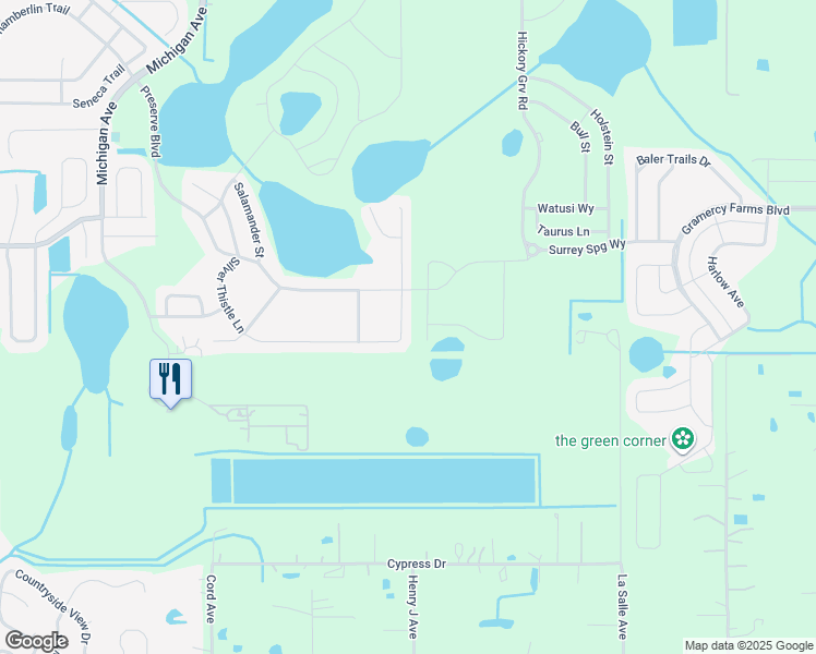map of restaurants, bars, coffee shops, grocery stores, and more near 5560 Silver Thistle Lane in St. Cloud