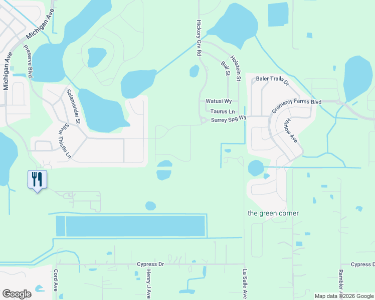 map of restaurants, bars, coffee shops, grocery stores, and more near 5560 Silver Thistle Lane in St. Cloud