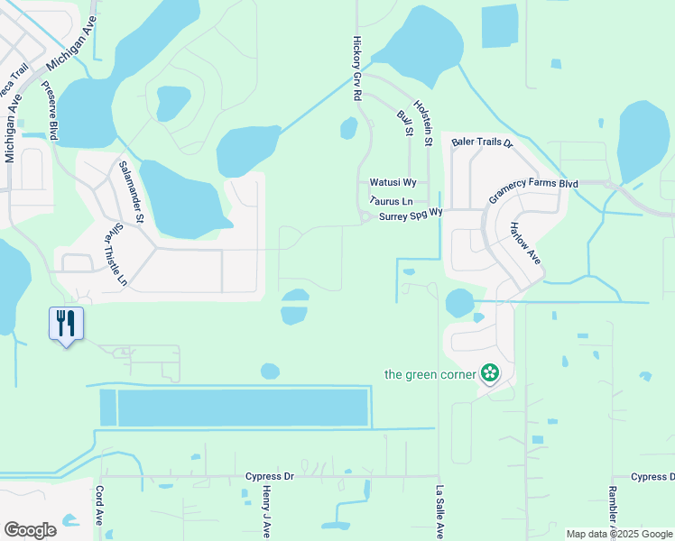 map of restaurants, bars, coffee shops, grocery stores, and more near 5560 Silver Thistle Lane in St. Cloud