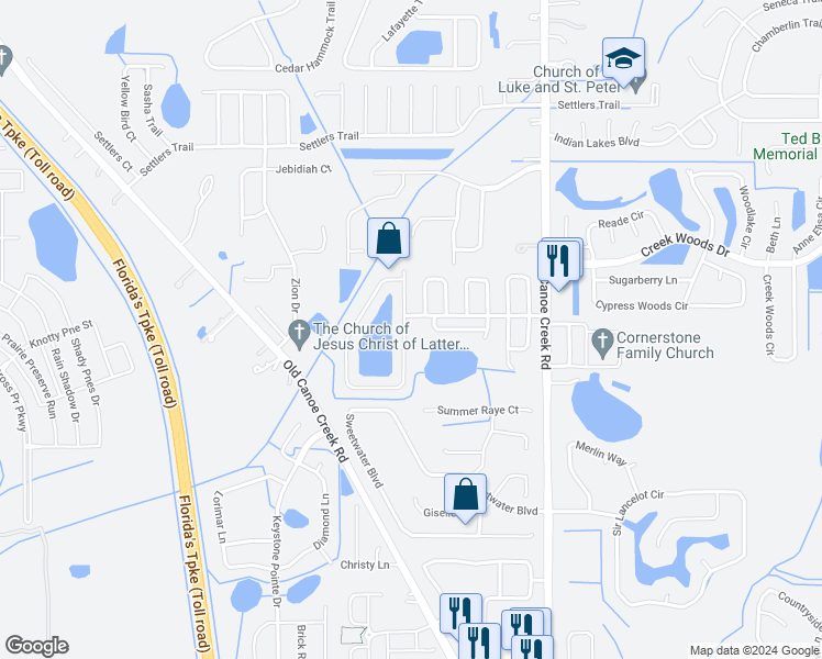 map of restaurants, bars, coffee shops, grocery stores, and more near 2925 Elbib Drive in St. Cloud