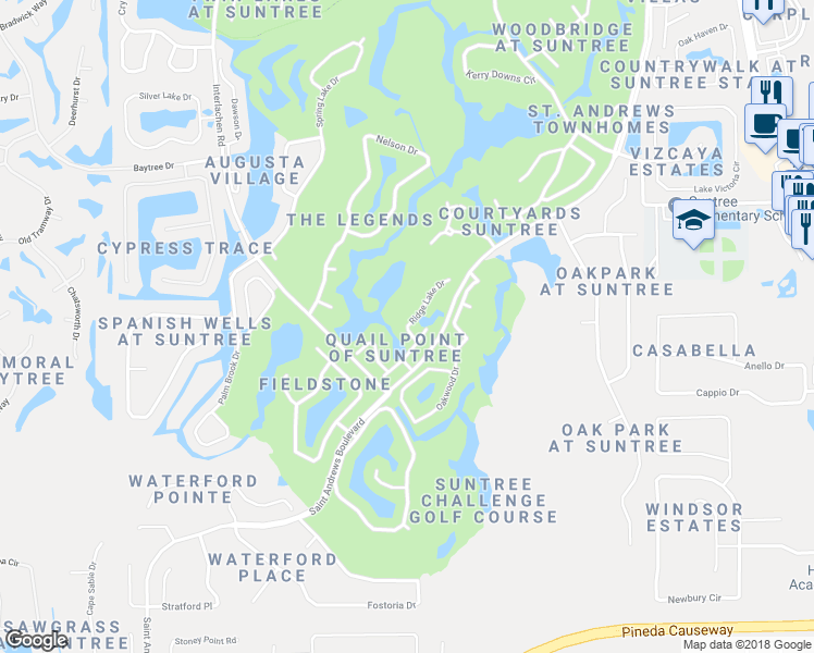map of restaurants, bars, coffee shops, grocery stores, and more near 823 Ridge Lake Drive in Melbourne