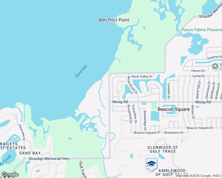 map of restaurants, bars, coffee shops, grocery stores, and more near 3605 Richboro Drive in Holiday