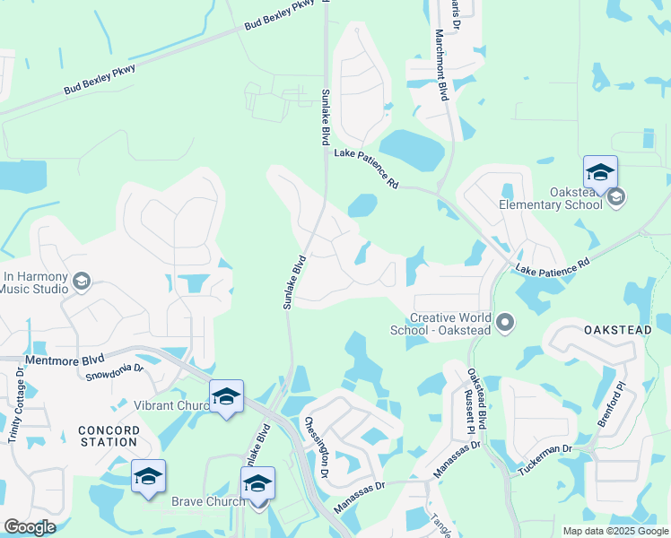 map of restaurants, bars, coffee shops, grocery stores, and more near 19063 Lutterworth Court in Land O' Lakes