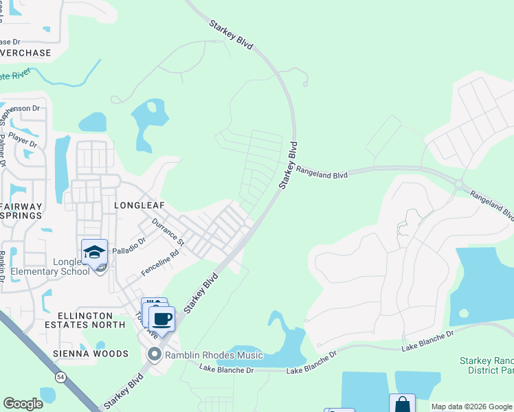 map of restaurants, bars, coffee shops, grocery stores, and more near Starkey Boulevard in New Port Richey