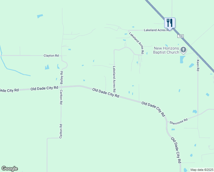 map of restaurants, bars, coffee shops, grocery stores, and more near 11511 Old Dade City Road in Kathleen