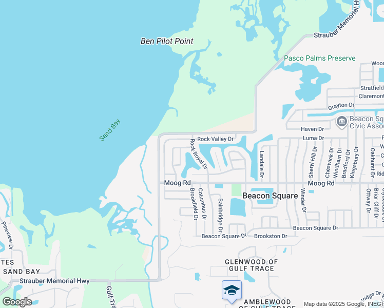 map of restaurants, bars, coffee shops, grocery stores, and more near 3670 Rockaway Drive in Holiday