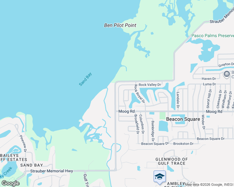 map of restaurants, bars, coffee shops, grocery stores, and more near 3634 Richboro Drive in Holiday