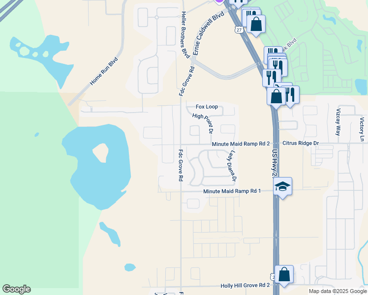 map of restaurants, bars, coffee shops, grocery stores, and more near 109 Sir Phillips Drive in Davenport
