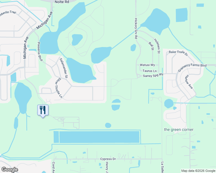 map of restaurants, bars, coffee shops, grocery stores, and more near Preserve Boulevard in St. Cloud