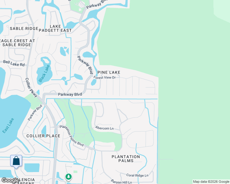 map of restaurants, bars, coffee shops, grocery stores, and more near 3809 Meridian Place in Land O' Lakes