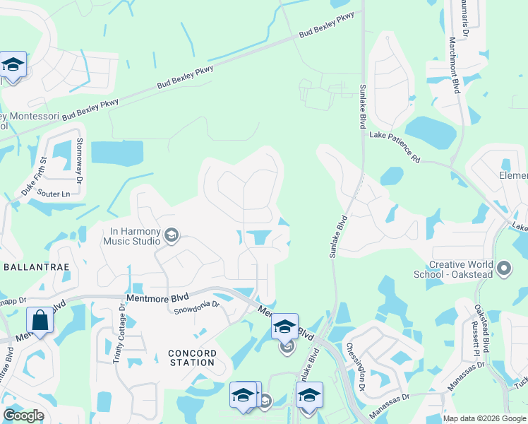 map of restaurants, bars, coffee shops, grocery stores, and more near 3768 Round Table Court in Land O' Lakes